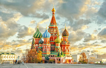 Moscou, Rússia, vista para a Catedral de São Basílio